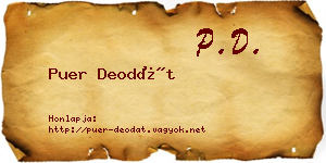 Puer Deodát névjegykártya